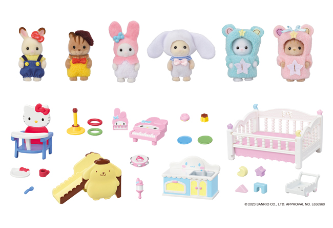 赤ちゃんとはじめての家具セットシルバニアファミリー × サンリオキャラクターズ 赤ちゃんとなかよし家具セット